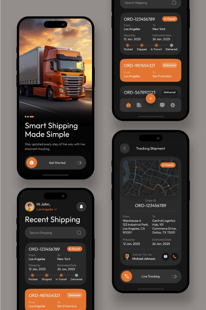 Shipping and logistics mobile app